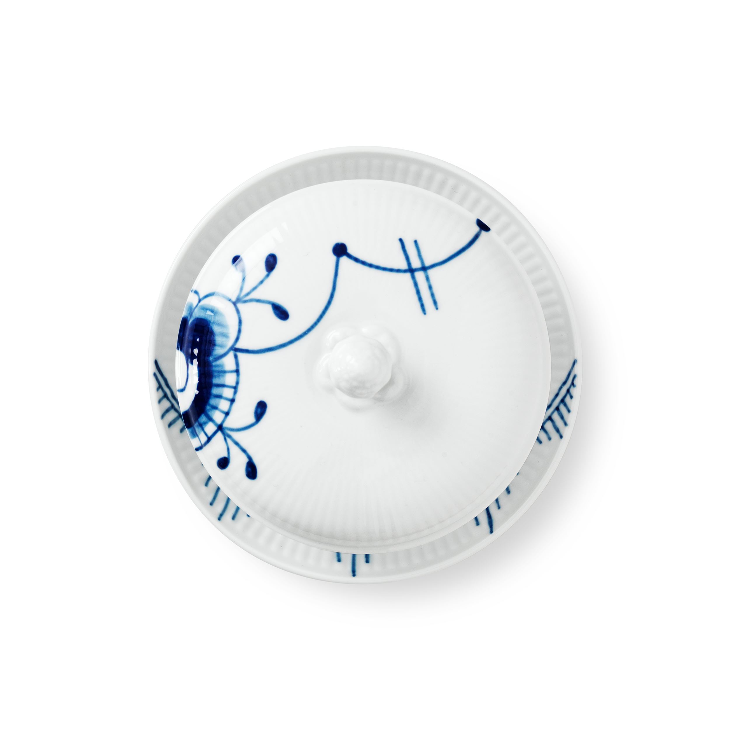 Blue Fluted Mega Bowl with Lid & Saucer 38 cl Royal Copenhagen