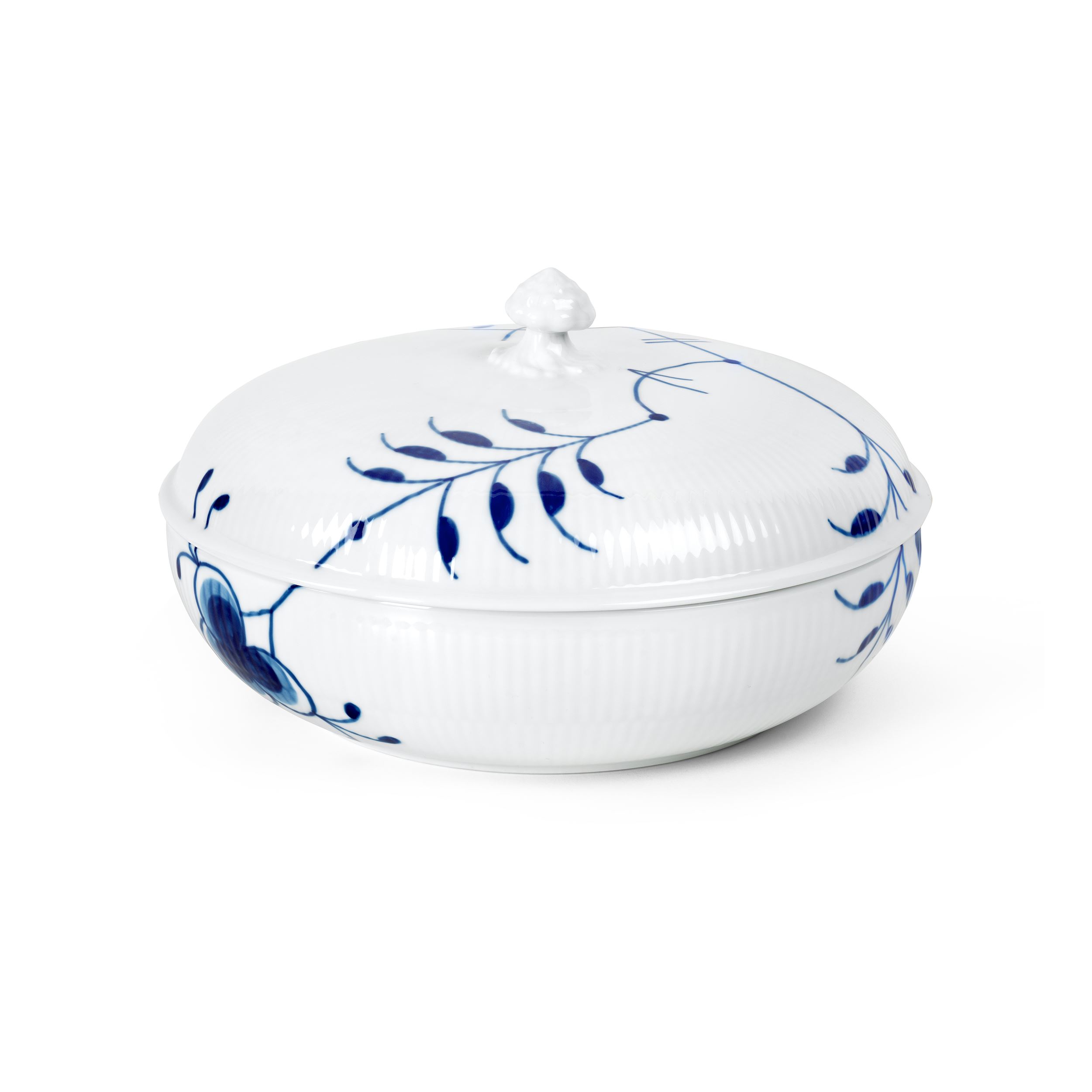 Blue Fluted Mega Bowl with Lid 130 cl Royal Copenhagen