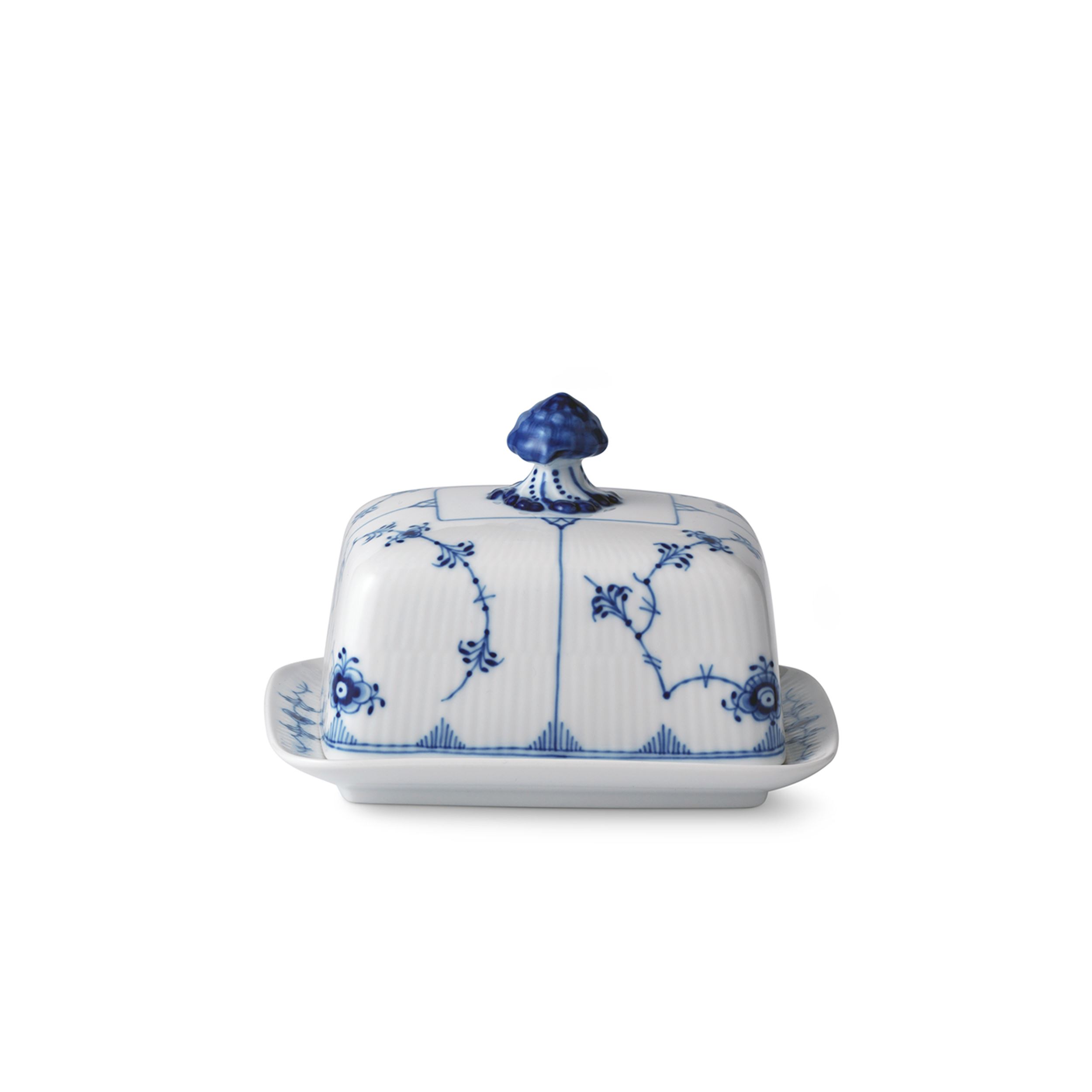 希少品 ロイヤルコペンハーゲン ブルーフル－テッド バターナイフ Blue Fluted Plain Butter Dish, 42 cl | Royal Copenhagen