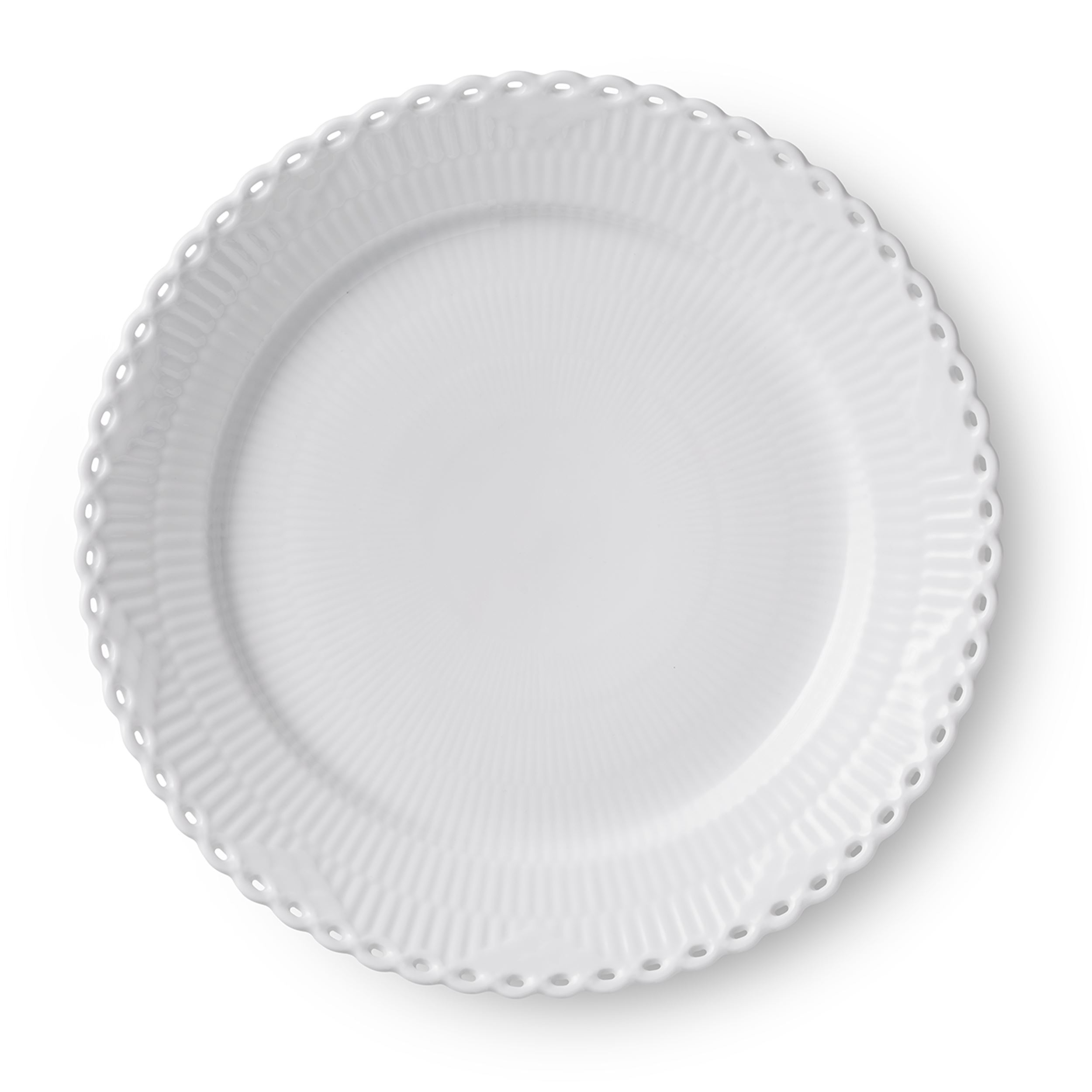 White Fluted 6 Plates Full Lace