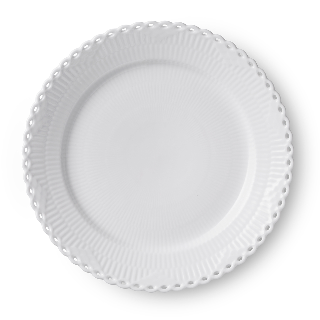 White Fluted 6 Plates Full Lace