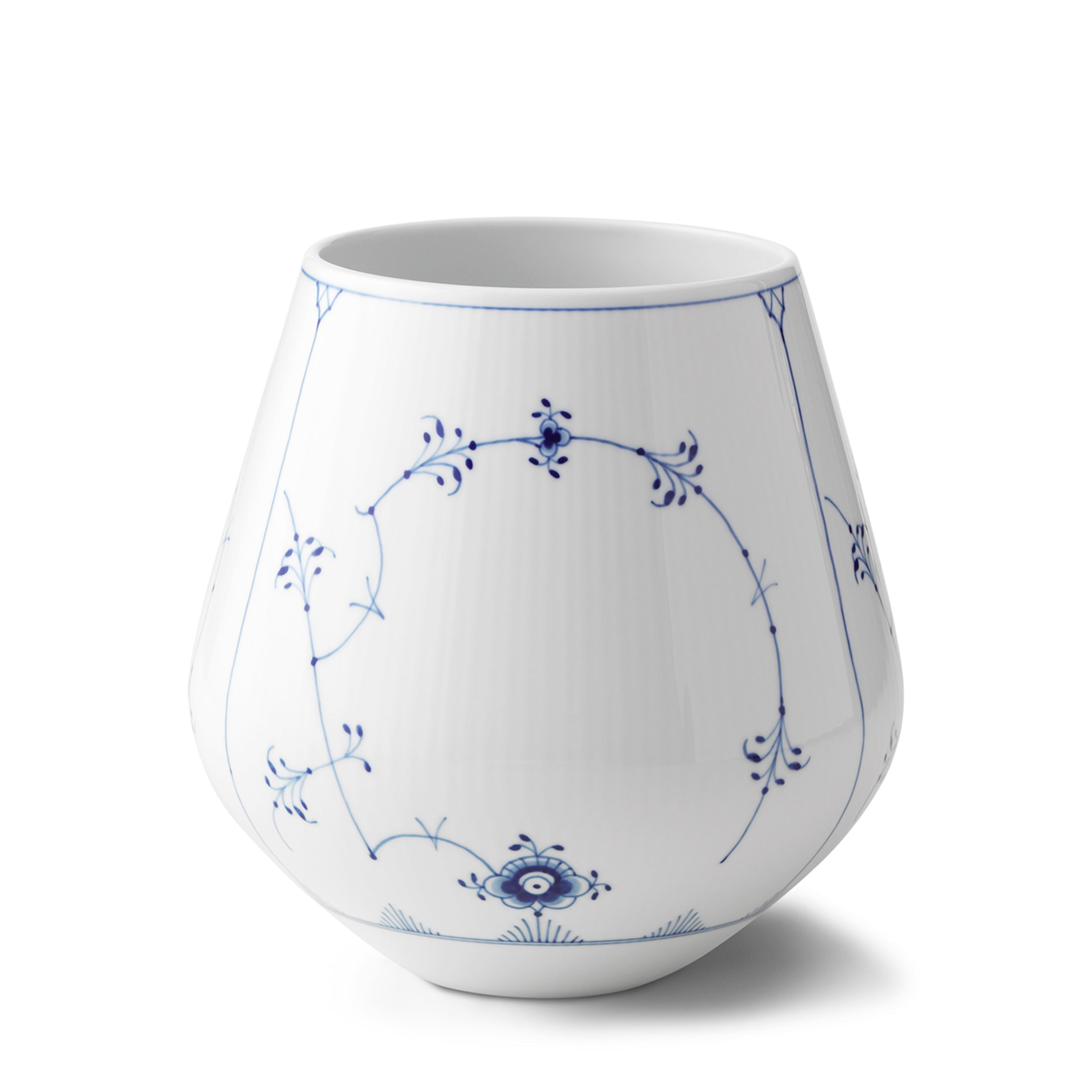 bekræfte møde Afstå Blue Fluted Plain Vase, large 20,5 cm | Royal Copenhagen