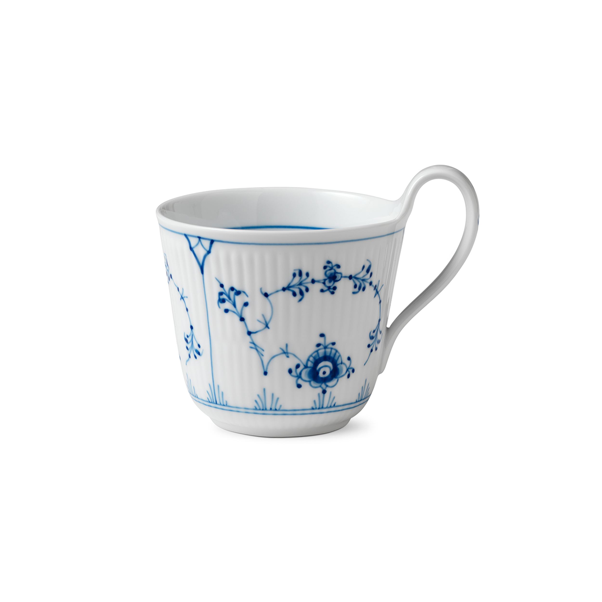 Blue Fluted Plain High Handle Cup, 33 cl | Royal Copenhagen