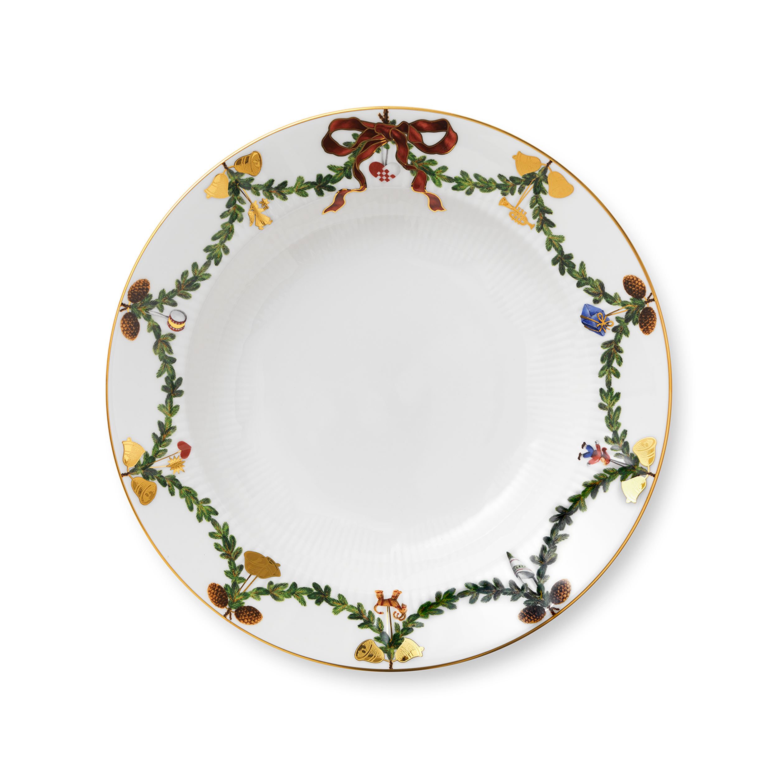 Star Fluted Christmas Rimmed Soup Bowl, Royal Copenhagen