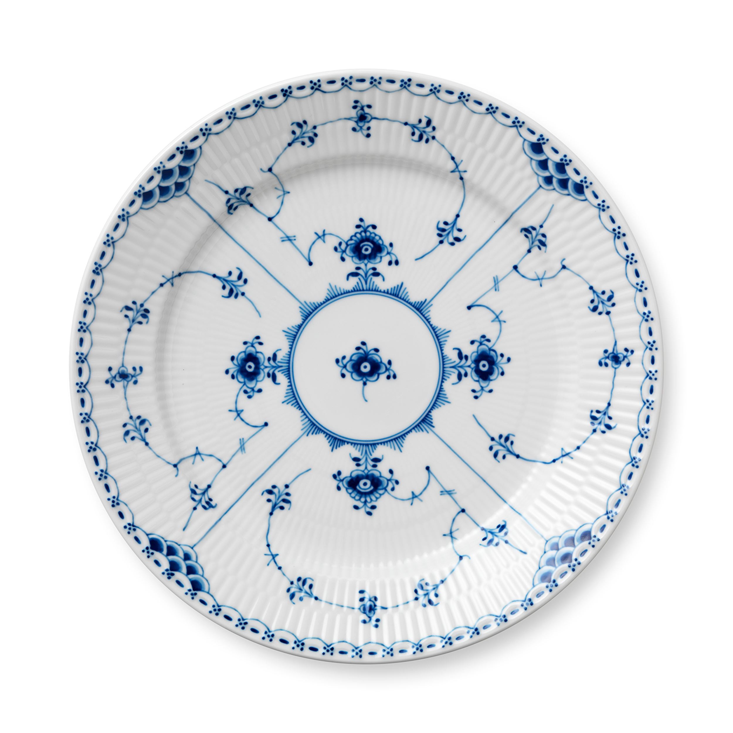 Royal Copenhagen Blue Fluted Half Lace Plate 27 cm