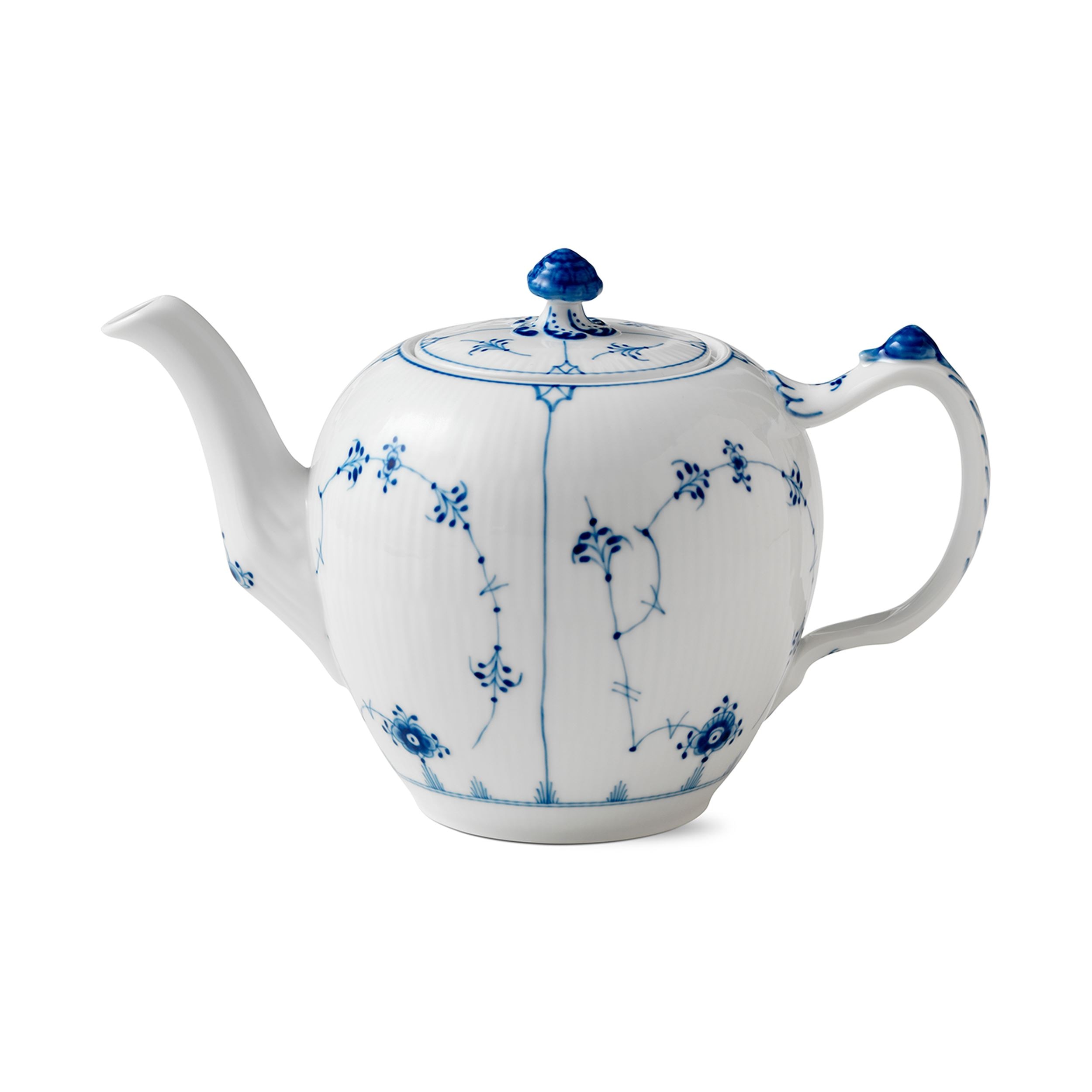 Blue Fluted Plain Teapot 100 cl