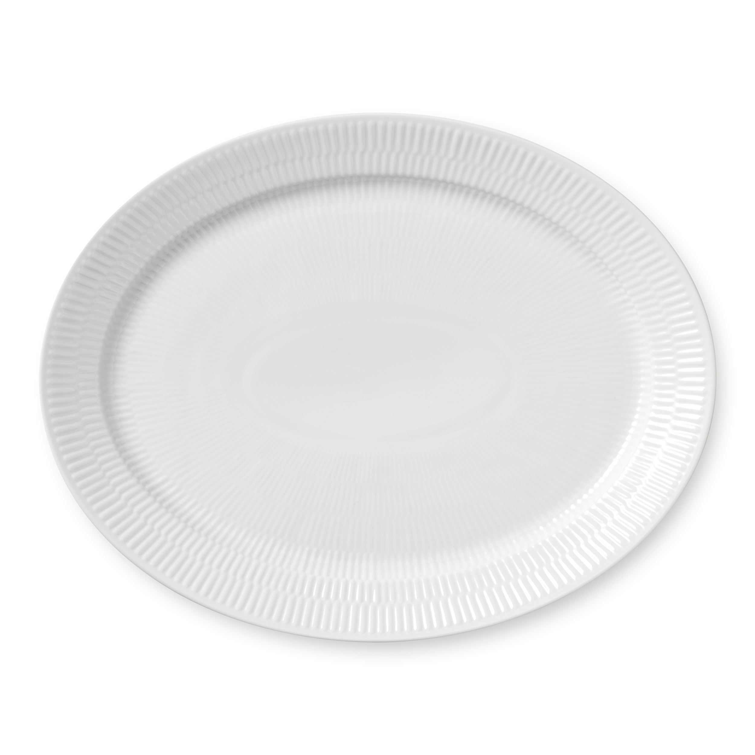 Hvid Riflet fad, 35 cm | Royal Copenhagen
