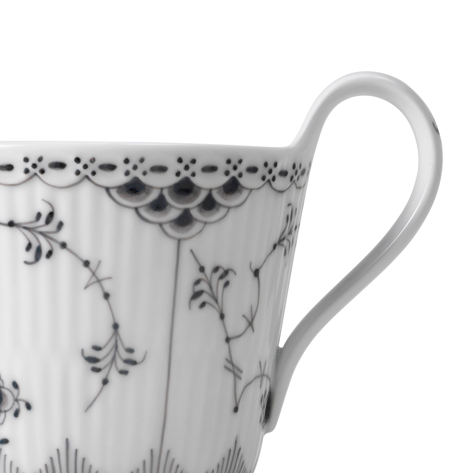Black Fluted Half Lace High Handle Cup 33 cl Royal Copenhagen